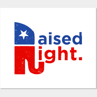 Raised Right Trump 2020 Elephant Posters and Art